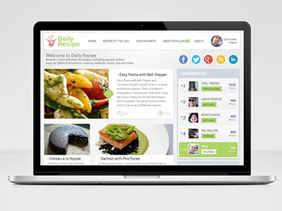 Daily Recipe Demo Site ui ux web web design