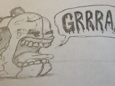 Zompkin drawing fun halloween holiday lettering sketch