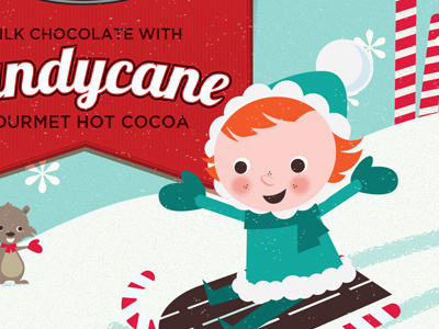 Stephen's Hot Cocoa Holiday Packaging - Candycane candy cane festive holiday illustration package design
