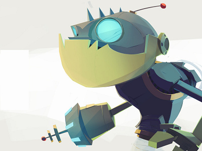 Mr Zurkon animation blue character digital robot
