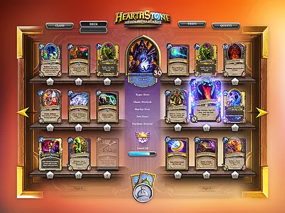 Hearthstone - Deck Builder app blizzard game hearthstone mac translucent ui user interface ux webdesign widget