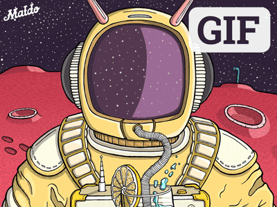 The Lemonaut [illustration + making of video] astronaut gif illustration lemonade lemonaut makingof maldo planet process space video wip