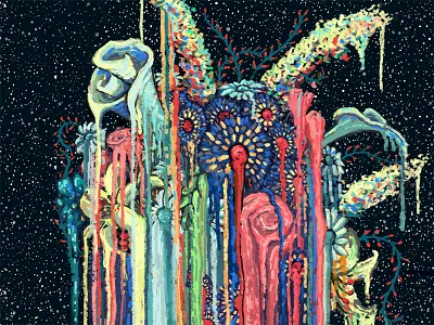 The Sun art print drip flowers kickstarter space sun