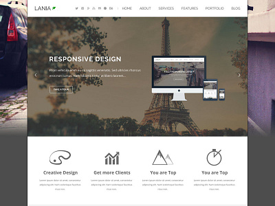 Lania - Another option for Home page business corporation creative flat minimal multi purpose organize personal ui ux