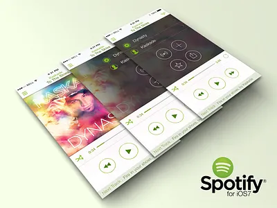 Spotify iOS7 - Swipe for info @2x app blur clean design flat gesture ios ios7 spotify swipe transparent white