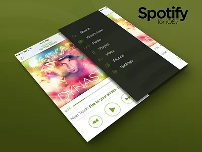 Spotify iOS7 @2x app flat green ios ios7 music redesign spotify vector white