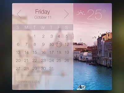 Minimal Calendar Widget blurred calendar experience freebie friday ios7 minimal ui user ux venice widget