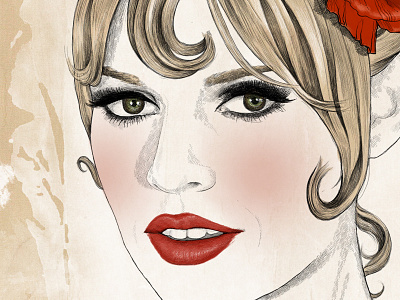 Brigitte Bardot actress brigitte bardot digital illustration flowers france people poppy portrait spring