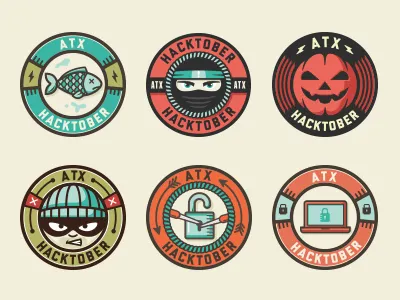 Facebook Stickers all the pretty colors badge design facebook illustration logo nathan walker stickers