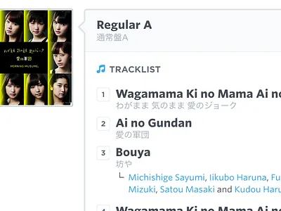 Tracklist detail hello! base music track tracklist