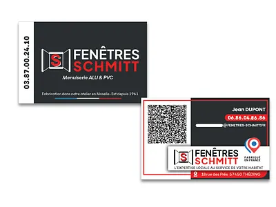 CARTE DE VISITE - Fenêtres SCHMITT 2025 branding card graphic design logo print visit