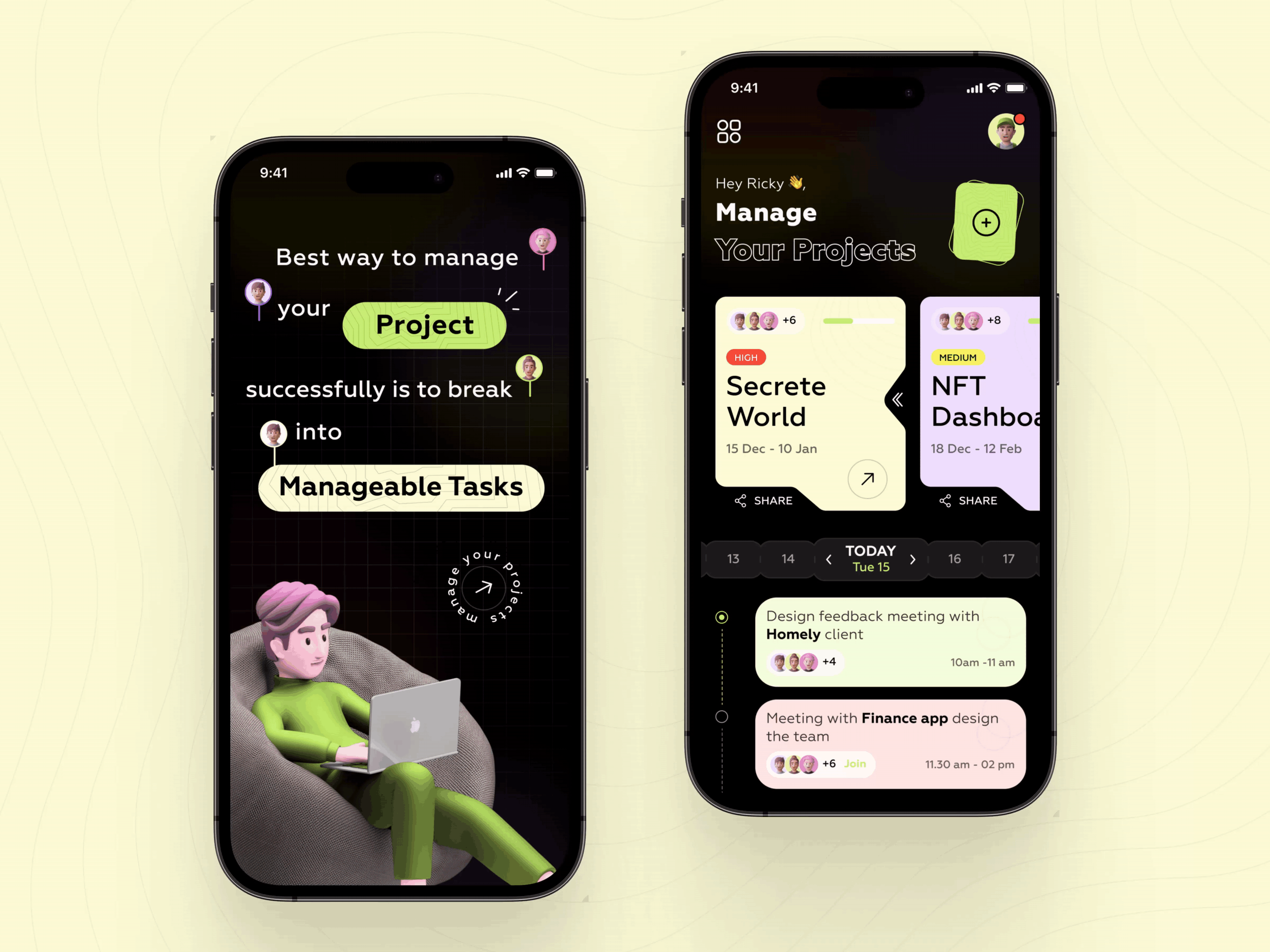 Project Management App app app design app ui design mobile mobile app organization project project management project tracking task task management ui ui design