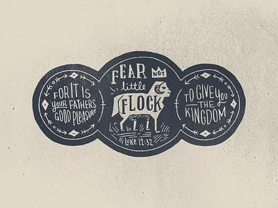 Little Flock bible hand drawn illustration lettering