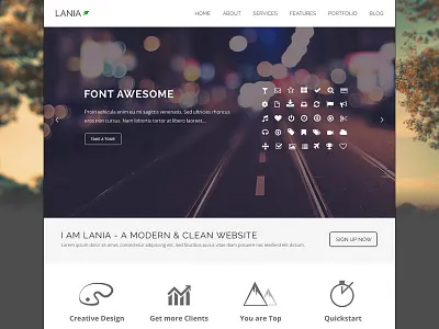 Lania - Another option for Home page business corporation creative flat minimal multi purpose organize personal ui ux