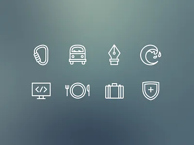Octopus Iconography camera flat glasses heart icon iconography icons ios7 set stroke symbol thin