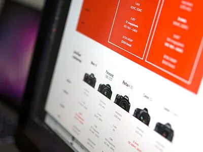 Camera comparison [wip] bold clean flat interface magazine photography ui ux web website