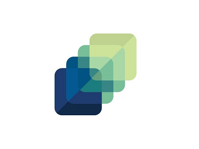 Identity Early Version (Two) blue clean identity logo merging overlapping shapes
