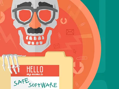Download Safety Illustration disguise flat illustration nametag photoshop skull