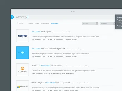Craigslist Jobs Redesign app application desktop flat design flat ui interface jobs mobile photoshop redesign ui ux