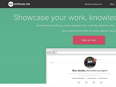 Enthuse.me redesign design flat webapp website