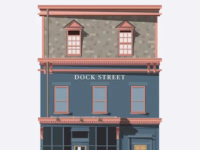 Dock Street building chive flat house illustrator minimal shadows store storefront thechive vector windows
