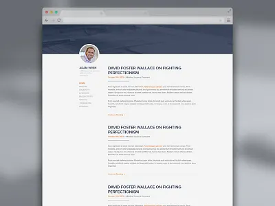 Adam Wren Blog Index big background images blog blurred backgrounds branding eden creative flat design one page website portfolio ui design ux design website