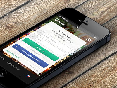 Login screen blue clean colorful facebook food green inputs iphone login mobile simple source sans pro
