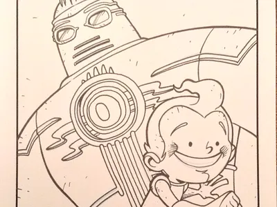 Big Guy and Rusty The Boy Robot analog art cartoons comics