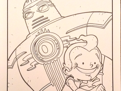 Big Guy and Rusty The Boy Robot analog art cartoons comics