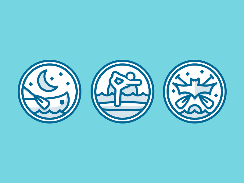 paddle badges // gif badge bat canoe paddle board water yoga