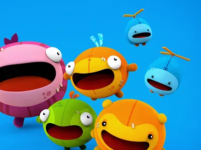 Cute characters 2d 3d brush character design fun illustration sculpt