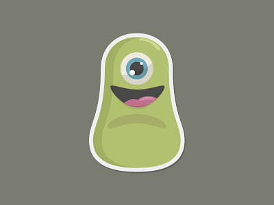 Sticker Monster concept flat funny halloween illustration martino pennati minimal monster sticker