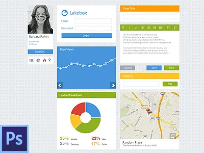 Flat UI Kit Freebie chart cms flat free freebie graph icons interface kit pie psd ui