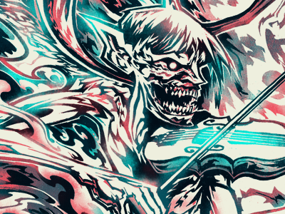 Goblin Final drawing figure gig poster gigposter goblin instrument poster screenprint screeprint silkscreen violin
