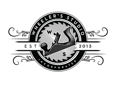 Wheeler S Studio Logo antique cabinets carpenter furniture logo old retro vintage