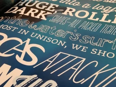 Orcas Attack Detail magazine print design typography