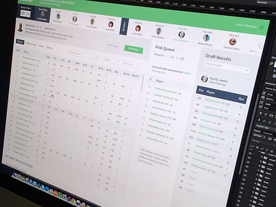 Live Draft flat flat design focus lab icons sports ui design web app web design