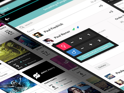 Roxi App add app events flat guestlist interface ios ipad retina tooltip ui