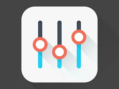Equalizer app icon app design equalizer icon long shadow