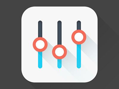 Equalizer app icon app design equalizer icon long shadow