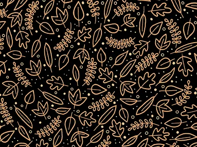 Those Autumnal Vibes autumn black fall gold iphone leaf pattern repeat wallpaper