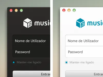 Login - OS X Music Box App app audio login mac music music box musicbox os x player pt sapo sign in