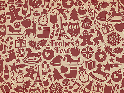 Xmas Pattern for "Galerie Le Garage" artcore card christmas icons illustration owl pattern red