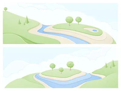 Landscape Illustration contour illustration illustrator land landscape map vector yp © yoga perdana