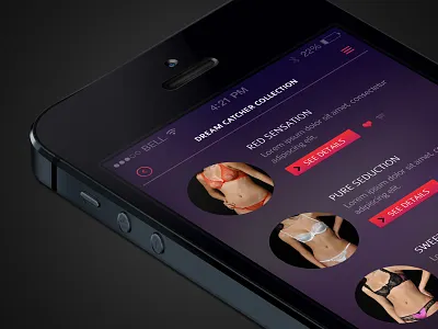 Products Screen Lingerie APP app flat icon interface ios iphone login minimal simple ui user interface ux