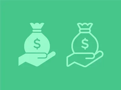 Money Bag Icon .ai bag dollar freebie hand icon illustration illustrator line money sign vector