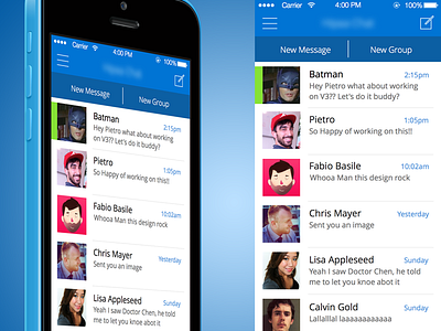 Secret Chat chat design ios 7 list secret ui ux