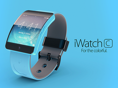Apple iWatch C - Concept 3d apple clock concept design ios ios7 iwatch iwatchc prototipe render ui