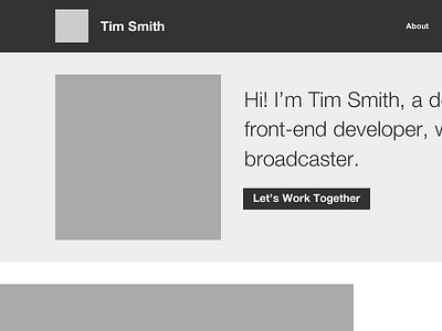 V8 Home 1 redesign ttimsmith.com wireframes
