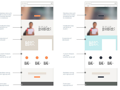 Studykit color choices wireframes
